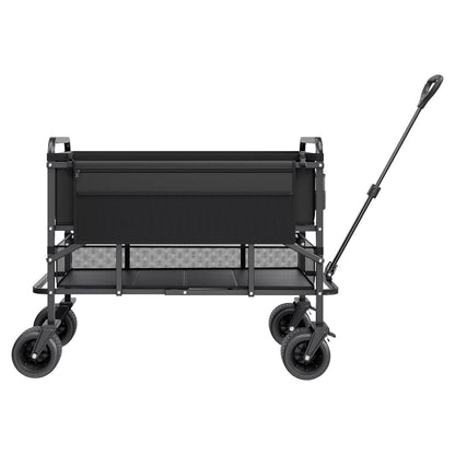 VEVOR Dubbeldekker vouwwagen, inklapbaar, 300 liter, zware vouwwagen, verlengde lange tuinwagen met all-terrain wielen, ondersteuning tot 450 lbs, outdoor utility wagen voor kamperen, sport, winkelen