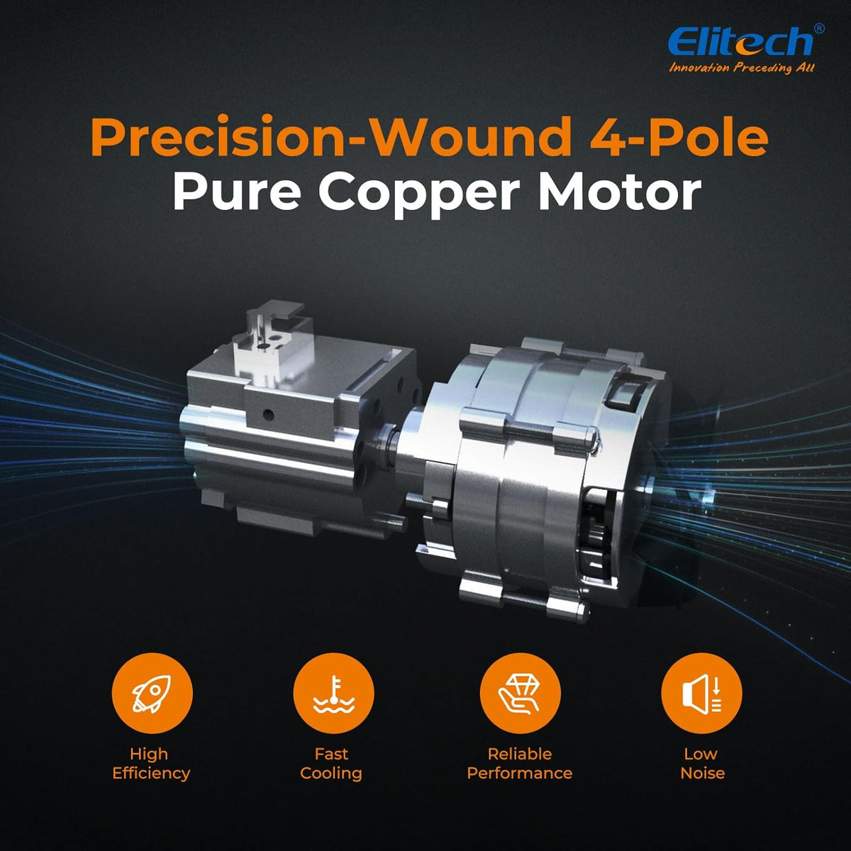 Elitech NVP-5 HLK Vacuum Pump 5CFM (8.5 m³/h), 2 l/S 1/3 HP (0.25 kW), Single Stage Rotary Vacuum Pump for HVAC and Cooling Systems, CE Certified, Industrial Quality, Sustainable and Low Maintenance - QUORE