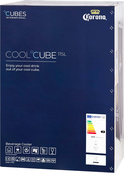 °CUBES Corona koelkast, inhoud 115 liter, met glazen deur en 4 legplanken