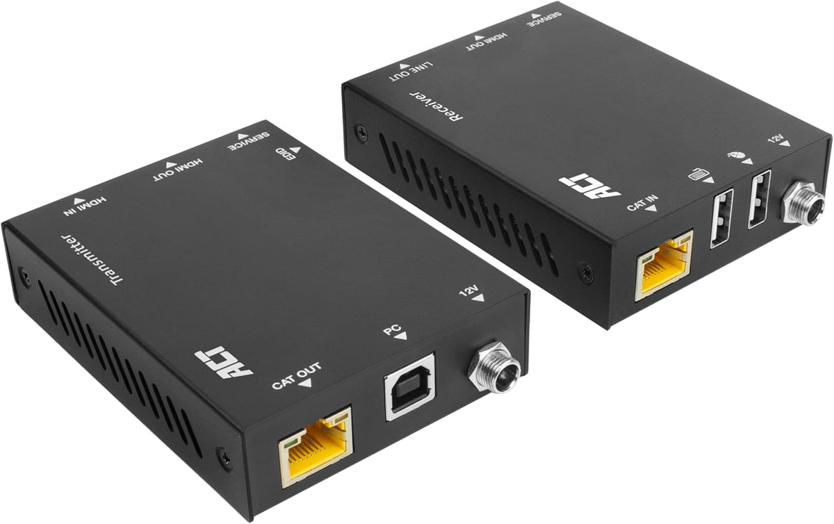 ACT HDMI KVM Extender, HDMI over Ethernet tot 70 m via CAT6/6A, 4K video 60Hz, 2-poorts USB voor muis en toetsenbord, EDID HDCP – AC7815
