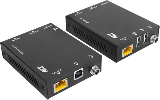 ACT HDMI KVM Extender, HDMI over Ethernet tot 70 m via CAT6/6A, 4K video 60Hz, 2-poorts USB voor muis en toetsenbord, EDID HDCP – AC7815