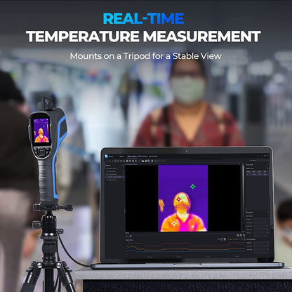 TOPDON TC004 Warmtebeeldcamera, 320 x 240 TISR, hoge resolutie, professionele infrarood thermocamera met pc-analyse en video-opname, 16 GB micro-SD-kaart, batterijduur van 12 uur