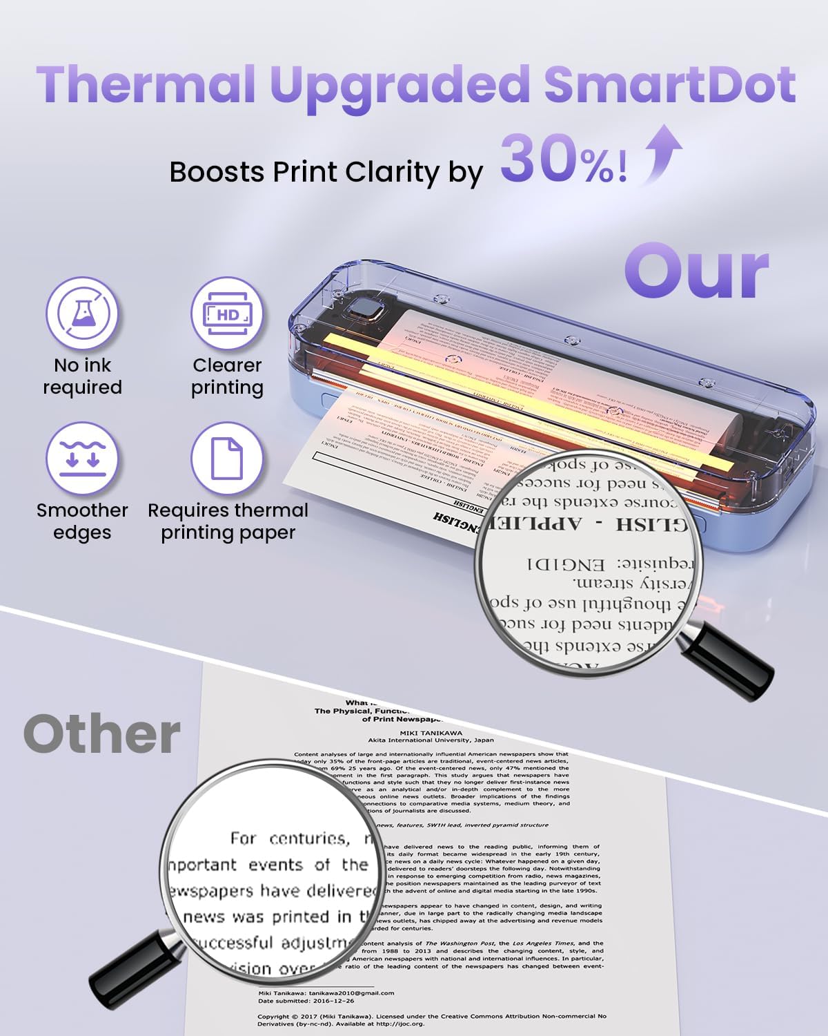 Draagbare A4 Thermische Printer – Inkjetvrij Printerapparaat – Mobiele Printer – Bluetooth Printer – Tattoo Printer – Compact Formaat – Milieuvriendelijk & Snelle Prints