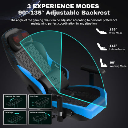 GTPLAYER Gaming Chair with Massage Gaming Chair with Pocket Spring Cushion and Footrest, Ergonomic Gaming Chair Office Chair with 4D Armrests, Computer Chair with Widened Backrest, Load Capacity up to 150 kg - QUORE