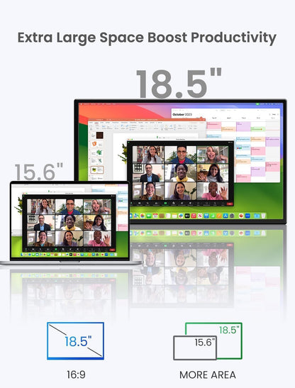 EVICIV Portable Monitor Touch Screen 18.5 Inch 120Hz Portable Display Gaming 1080P 1500:1 IPS Mobile Screen USB C Mini HDMI for Laptop/PC/Phone/Business/Work/Gaming - QUORE