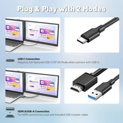 Laptopschermverlenging – Schermvergroter – Laptop Extensie – Monitor Uitbreiding – USB Schermuitbreiding – 14 Inch – Lichtgewicht 0,88 KG