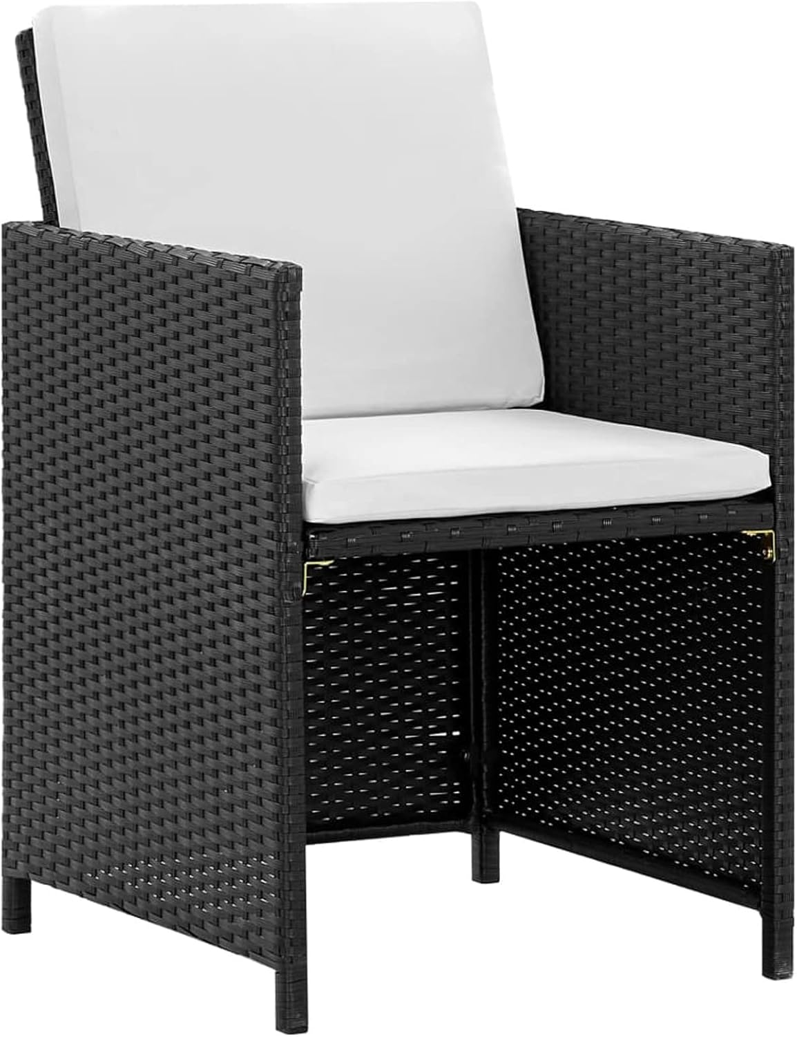 5-Piece Garden Dining Set with Cushions Garden Furniture Set Garden Table with Chairs Set Dining Lounge Garden Furniture Set Poly Rattan Black - QUORE