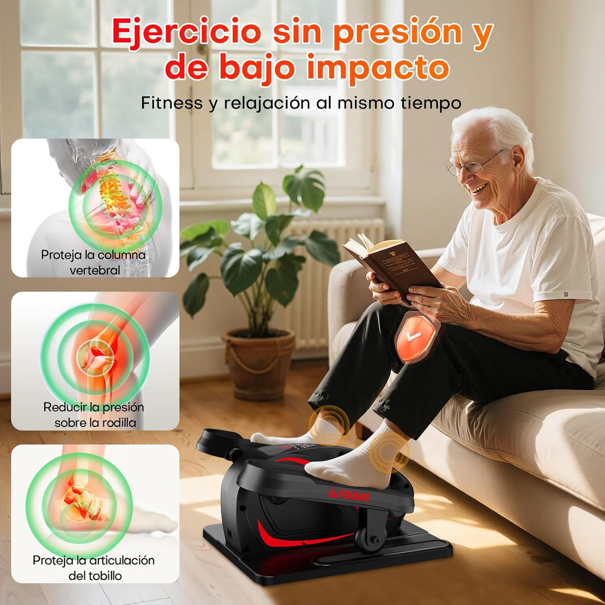 Undertable Elliptical Trainer for Home, 2-in-1 Electric Elliptical Trainer with 15 Speeds and 3 Automatic Modes, Pedal Trainer for Seniors with Remote Control, Silent and Portable Leg Trainer - QUORE