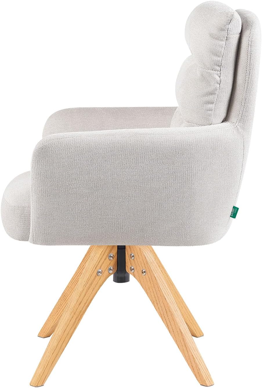 DUBI Möbel Dining chair Mika-Juna, cream, frame 360° rotatable oak oiled nature - QUORE