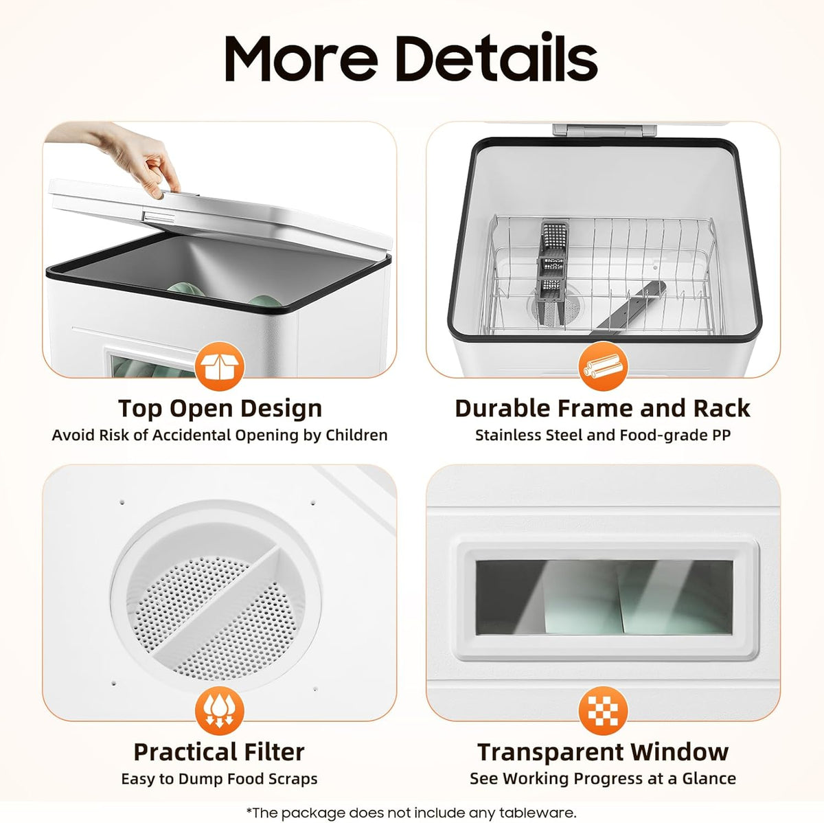 Mini Dishwasher, Table Dishwasher, 800 W, Dishwasher with 12 L Water Tank, Table Dishwasher with 3 Washing Programs for Homes, Dormitories, Motorhomes, 42 x 38.5 x 46.5 cm