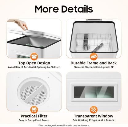 Dishwasher Kitchenette, 220 V, Mini Dishwasher without Water Connection, Stainless Steel, Table Dishwasher for Small Kitchens, 60 Litres, White