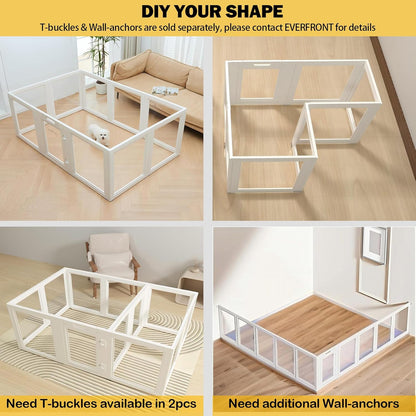 Transparante acryl plastic hondenbox - doorzichtige hondenspeelbox - eenvoudig te monteren acryl hondenbox - puppy box, kattenbox, box voor kleine dieren, hondenspeelbox binnenshuis (wit