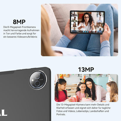FEONAL 11 Inch Android 15 Tablet Octa-Core 16GB RAM 128GB ROM+1TB, 13MP+8MP Camera, 5G WiFi & Bellen, Met Muis/Toetsenbord/Pen