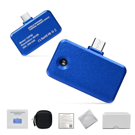 YXP96 Warmtebeeldcamera, USB C, infrarood warmtebeeldcamera, mobiele telefoon, resolutie 96 x 96, temperatuurmeting -20 °C tot 550 °C, 25 Hz beeldfrequentie USB-C-aansluiting, Android OTG