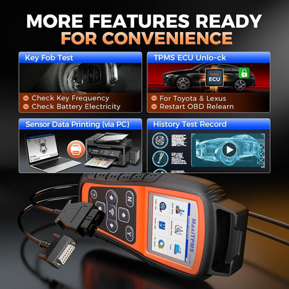 TPMS Tool – Banden Sensor Tester – TPMS Programmer – Banden Spanning Monitor – TPMS Resetter – Ondersteunt MX-Sensoren 315/433 MHz – Gratis Levenslange Wifi Updates - QUORE