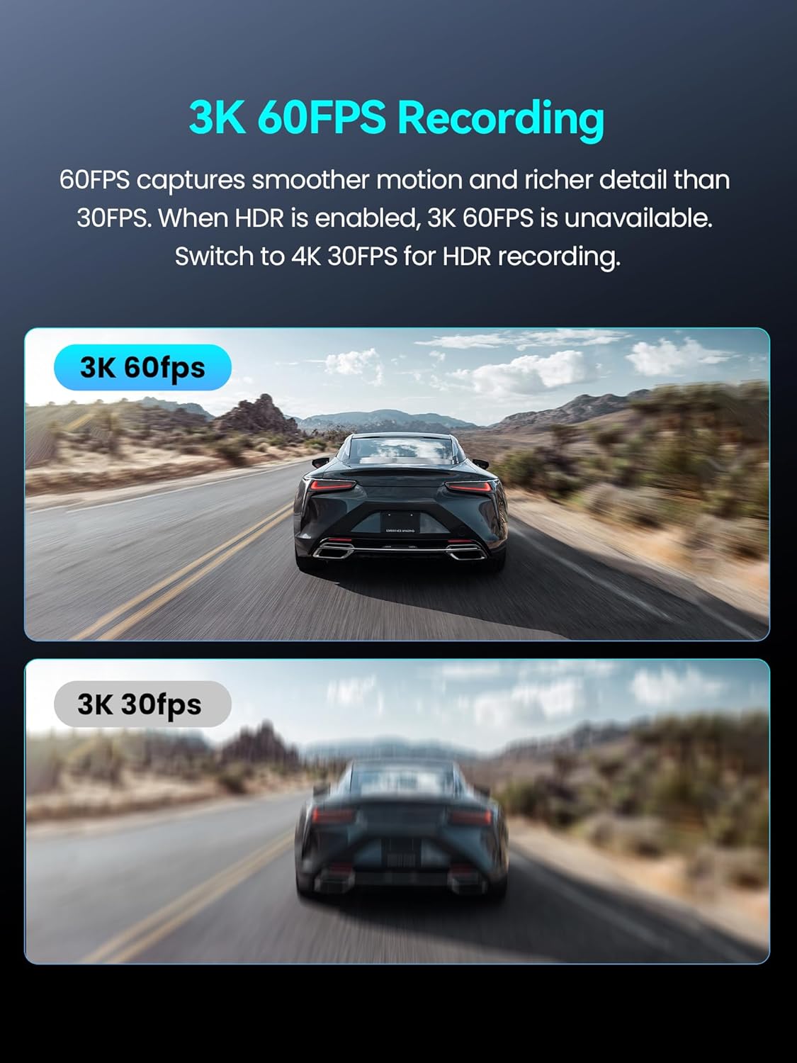 DDPAI Dashcam 4K+1080P Dual STARVIS 2 IMX678 60FPS HDR Dashcam Auto Voor en Achter met 32GB eMMC, AI-ISP Nachtzicht, 4G LTE Ondersteuning, 5GHz WiFi GPS, 24H Parkmodus, 3" IPS Display, Z60 Pro