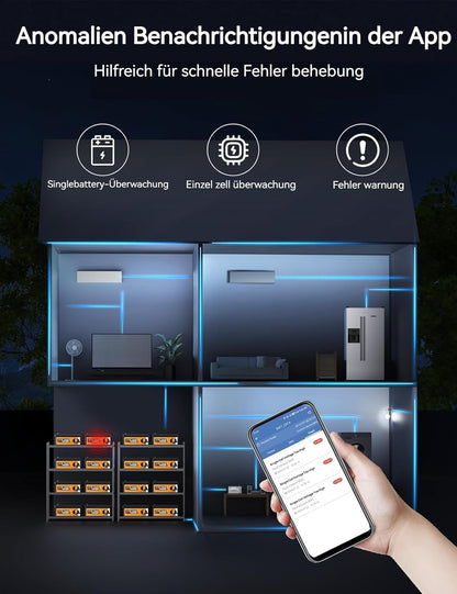 Lithiumaccu – Lithium Batterij – LiFePO4 Accu – 12V Accu – 280Ah Accu – Bluetooth Monitoring – 200A BMS Met Lage Temperatuur Bescherming