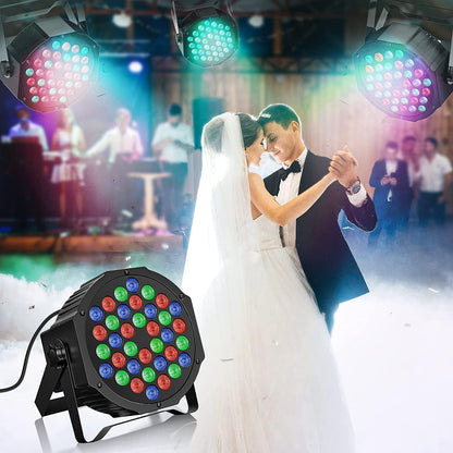 U`King 4 stuks RGB podiumverlichting accu met par bag, oplaadbare 36 LED spots par licht met afstandsbediening en timing, accu spots outdoor voor bruiloft DJ disco evenementen indoor dansfeest kerk