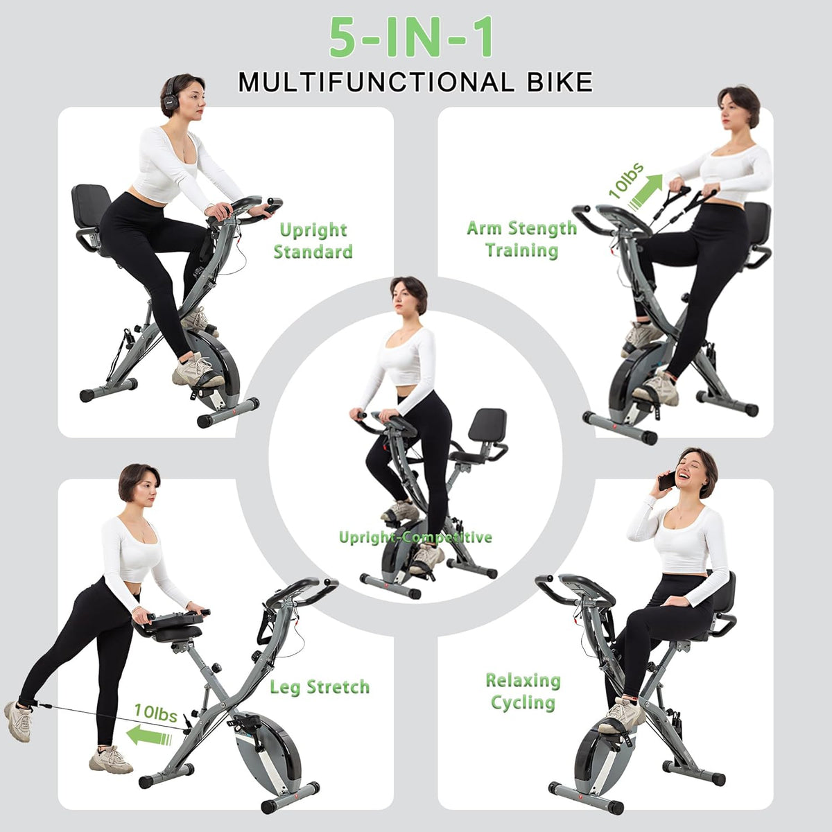 Hometrainer – Fitnessfiets – Spinningfiets – Indoor Bike – Opvouwbare Hometrainer – Magnetische Weerstand 16 Niveaus – Volledig Verstelbaar Zadel en Stuur