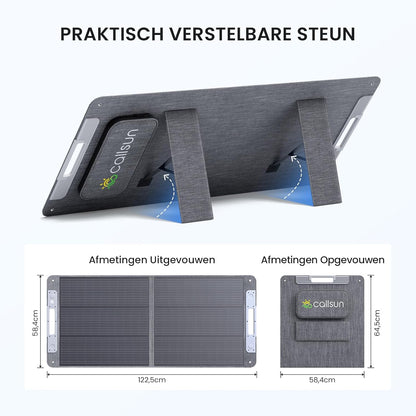 110W Opvouwbaar Zonnepaneel,25% Efficiëntie Met N-Type Cellen Monokristallijne Zonnepanelen, 3.64kg Lichtgewicht, Zonnepaneel voor Draagbaar Powerstation, Caravan, Vissen,Camping