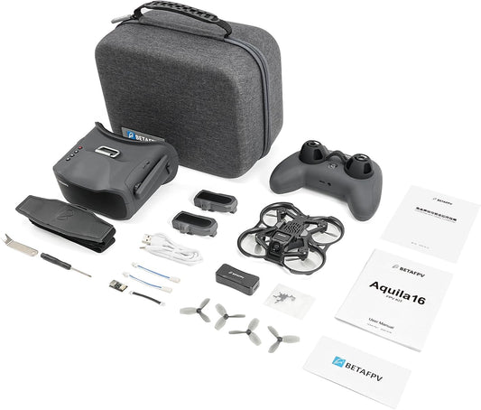 BETAFPV Aquila16 FPV Drone Kit with Altitude Hold, 8Min Flight, for FPV Beginners for Longer Flying Indoors and Outdoors, 3 Flight & Speed Modes, DVR Recording, Simulator Support
