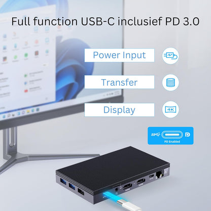 Orbsmart AW-16L Mini-PC Win11 Pro Desktop-PC, computer, Micro-PC, ventilatorloos, energiebesparend (Intel N150 CPU, 16 GB RAM, 512 GB SSD, USB-C, WiFi 6) Duitse fabrikant