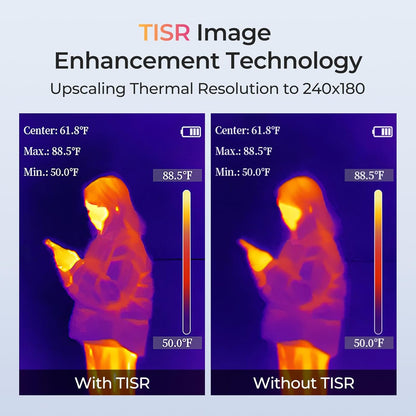 TOPDON TC004 Lite Warmtebeeldcamera, draagbaar, met IR-resolutie van 240 x 180, batterijduur van 15 uur en 2X/4-voudige beeldzoom, temperatuurbereik van -20 °C tot +550 °C