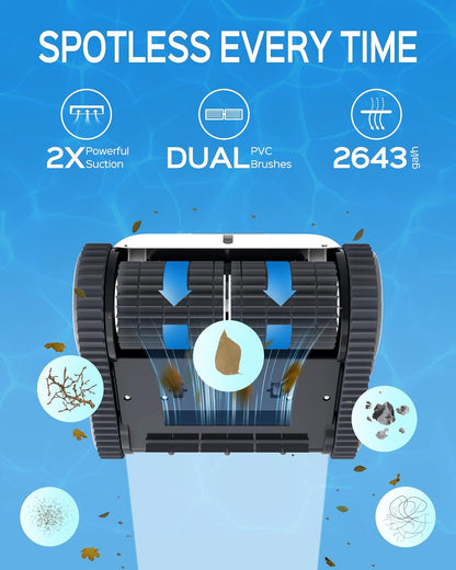 <font dir="auto" style="vertical-align: inherit;"><font dir="auto" style="vertical-align: inherit;">        Wybot Pool Robot, 110-minute battery life, fully automatic pool vacuum, pool vacuum with navigation and route planning, suitable for pools under 12