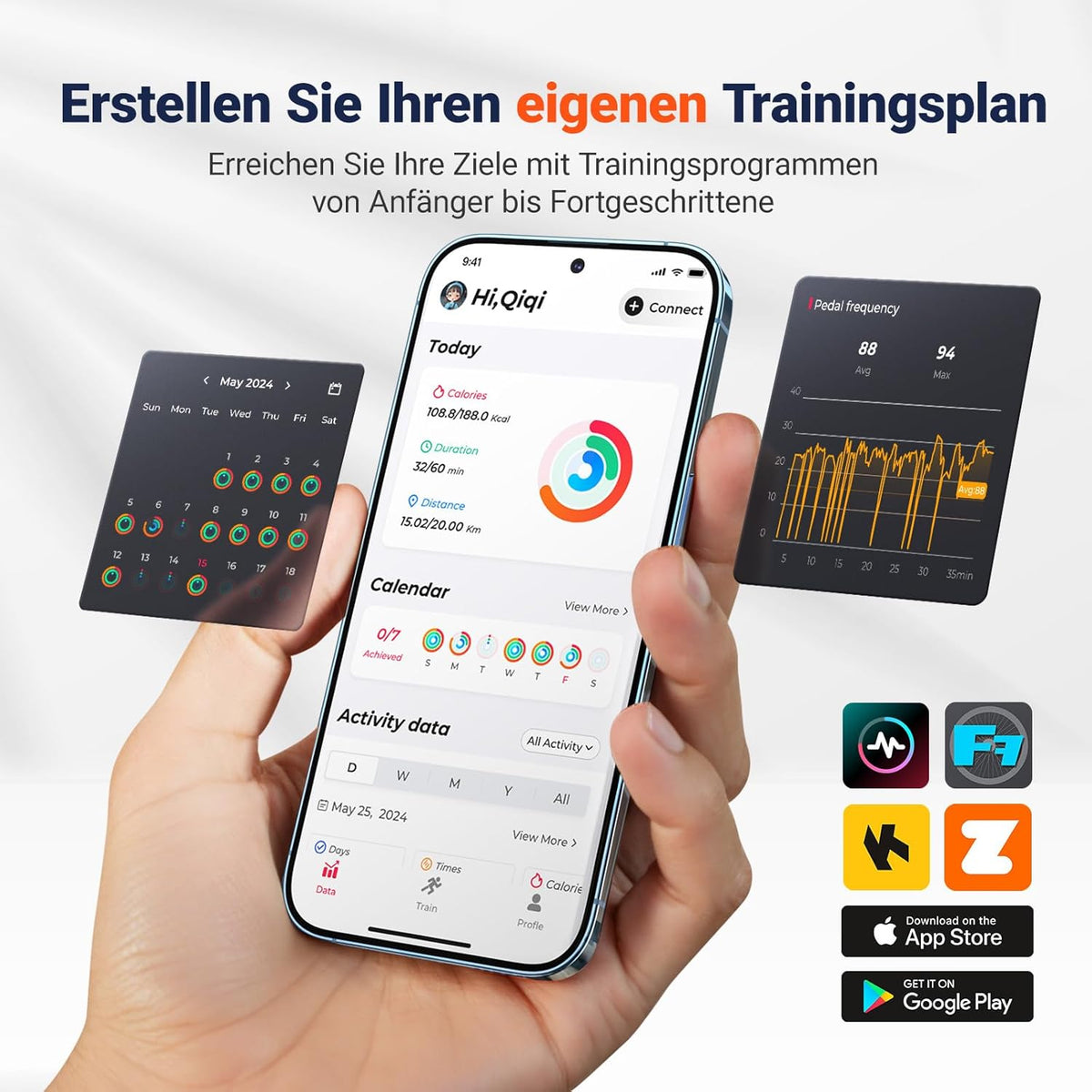 MERACH Hometrainer met magnetische weerstand, stille binnenfiets met dempend luchtkussenzadel, lcd-display, speciale toepassing, stabiel H-frame, belasting tot 150 kg