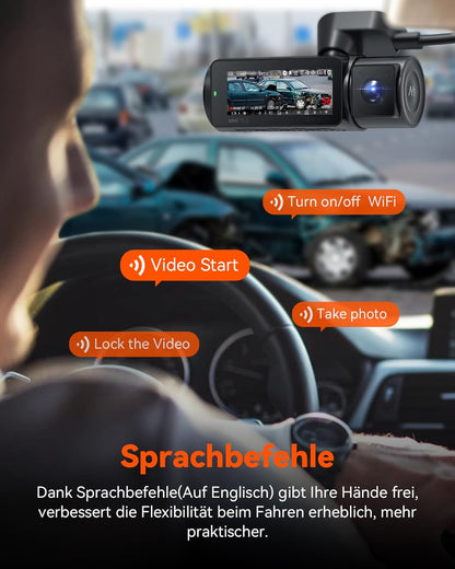 VANTRUE N4 Pro 5G WiFi Dashcam Auto 4K+ 1080P+ 1080P/ 3 HDR, STARVIS 2 Dash Cam Privacy Modes en Buffer Parkeervolgsysteem Auto Camera IR Starlight Nachtzicht, Voice Command, GPS, 2,45" Max 512GB