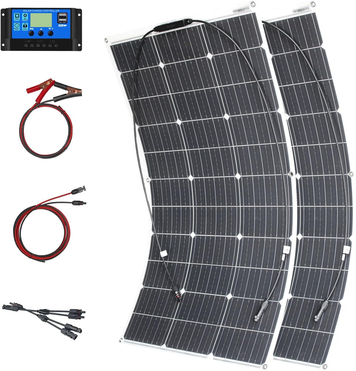 Monokristallijn 200W 12V Flexibel Zonnepaneel Kit Voor Mobiel gebruik buitenshuis