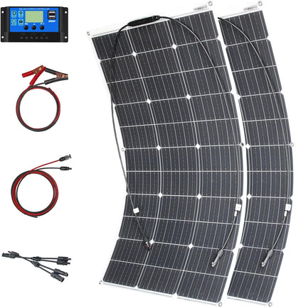 Monokristallijn 200W 12V Flexibel Zonnepaneel Kit Voor Mobiel gebruik buitenshuis