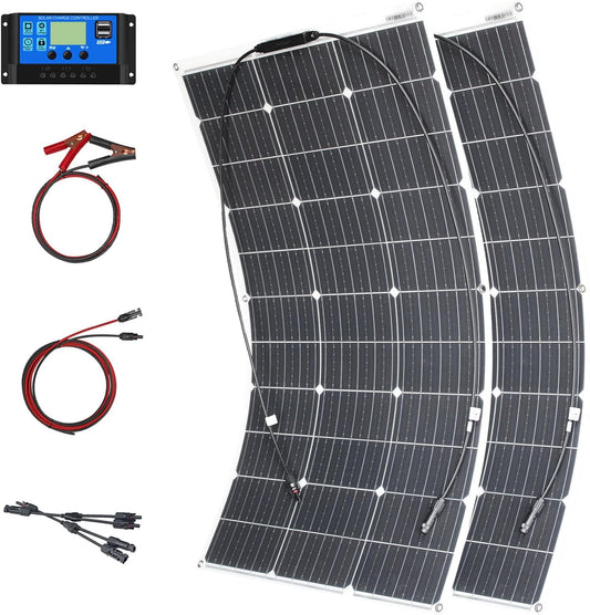 Monokristallijn 200W 12V Flexibel Zonnepaneel Kit Voor Mobiel gebruik buitenshuis