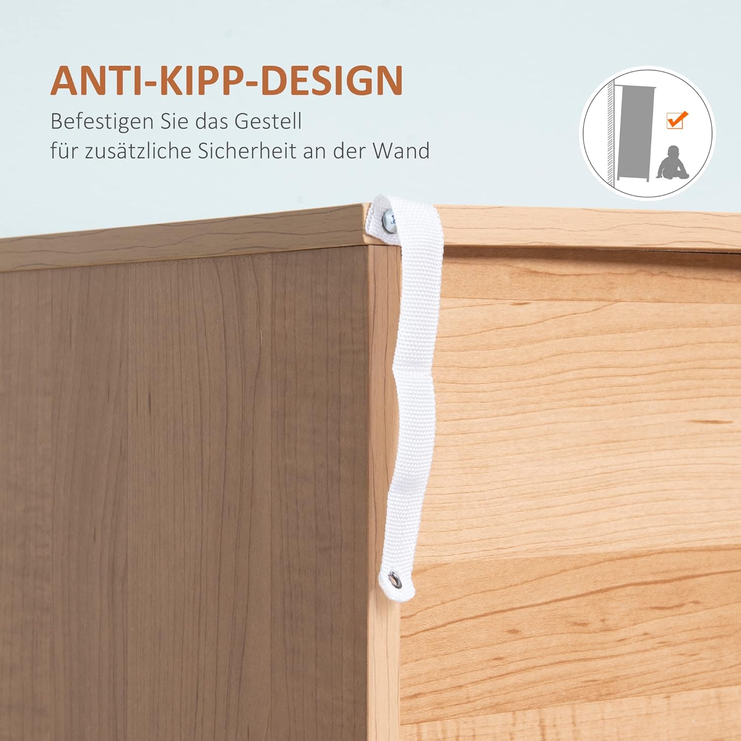 HOMCOM Chest of Drawers with 3 Drawers, Sideboard, Chest of Drawers, Cupboard, Multifunctional Cabinet, Living Room, Dining Room, Scandinavian Design, White and Natural, 80 x 39 x 80 cm - QUORE