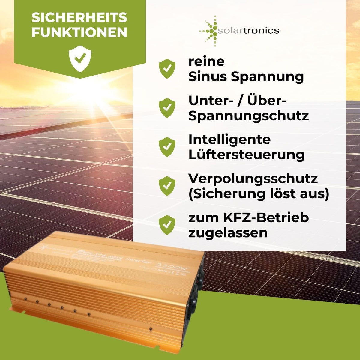 Omvormer - spanningsomvormer 12V 300 tot 3000 Watt zuivere SINUS met echte Power USB 2.1A Gold Edition ... (3000-6000 Watt)