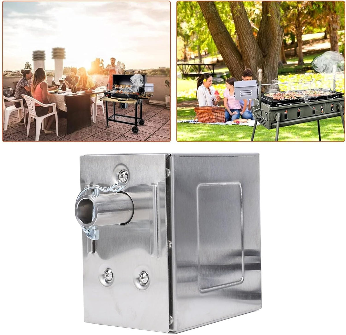 Grill Rotisserie Motor, 45W RVS Universele Elektrische Rotisserie Spit Motor, 250kg Heavy Duty Vervanging BBQ Rotisserie Motor voor Varken Geit Kip Rotisserie Roaster (EU-stekker