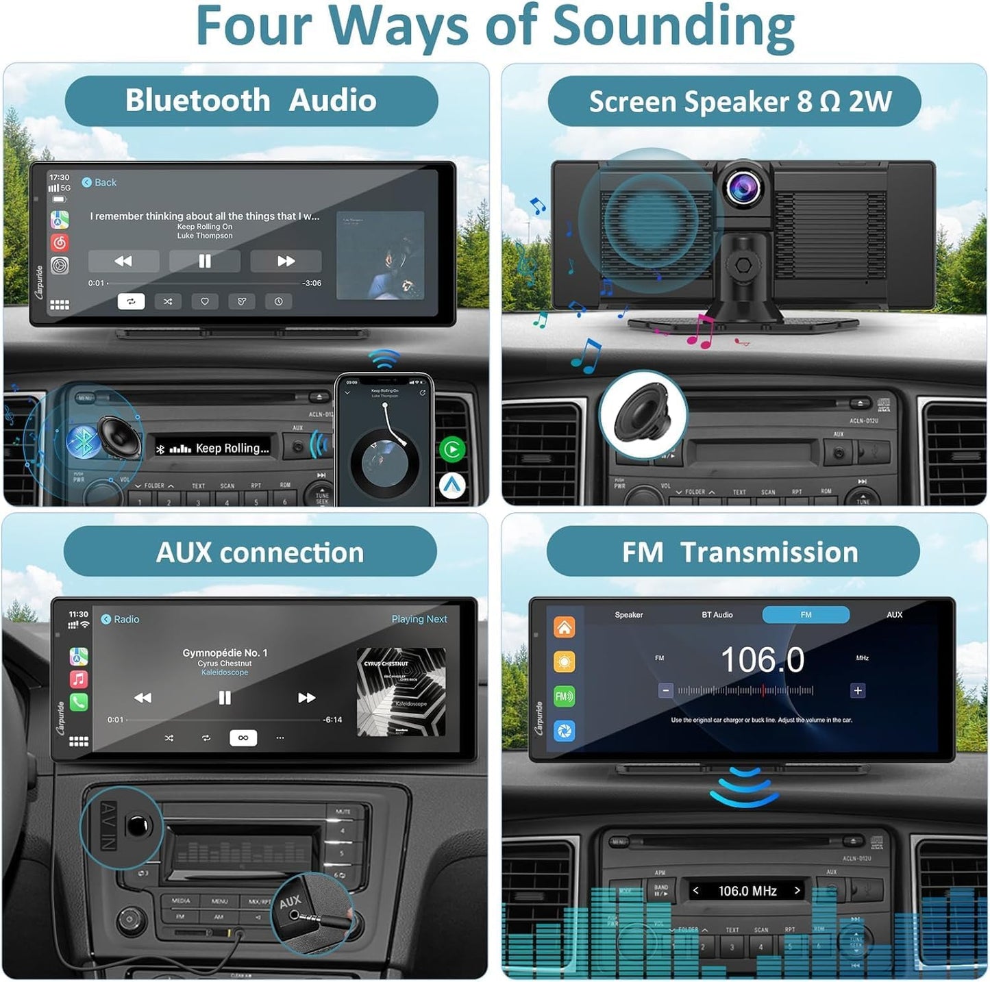 Autoradio Draadloze CarPlay – Android Auto Autoradio – Multimedia Systeem – Auto Entertainment – 9,3 Inch IPS Touchscreen – 4K Draaibare Dashcam & Achteruitrijcamera