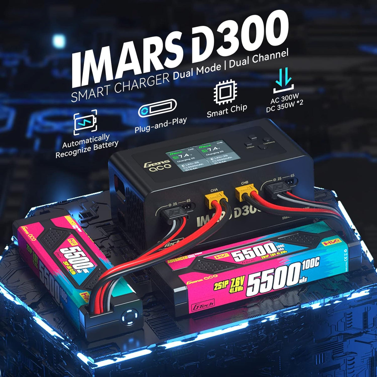 Dual Channel Balance Lader – RC Acculader – LiPo Lader – Modelbouw Lader – Drone Accu Oplader – 350W DC per Kanaal – 16A Instelbare Laadstroom