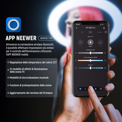 Ringlamp – Fotolamp – Selfielamp – Videolamp – Livestream Lamp – 18 Inch Ultradun Met Standaard En Telefoonhouder – Dimbaar 2900K-7000K, 320 Leds