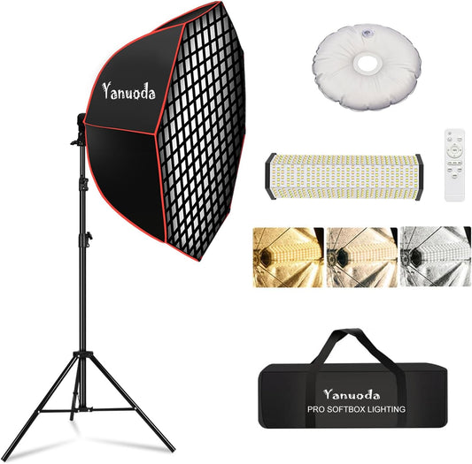 37 Inch Achthoekige Softbox Verlichtingsset – Studioverlichting – Studiolamp – Softbox Verlichting – LED Videolamp – 110W Dimbaar – 97 CRI