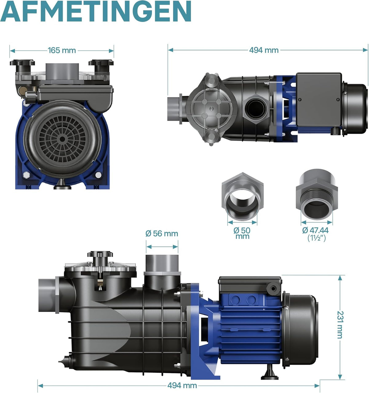 Poolpomp 13200 l/h 370 W zwembadpomp filterpomp circulatiepomp pool