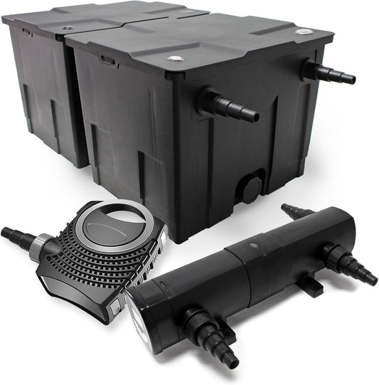 Bio-vijverfilter set 60.000 l SuperEco vijverpomp 80 W UVC-unit 36 W
