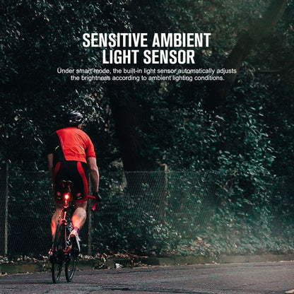 Fietslamp - Fietslicht - Fietsachterlicht - Krachtig Fietsachterlicht - IPX6 Waterdicht - 120Lm - Compacte - Efficiënte - Oplaadbare - met 4 Verlichtingsmodi -  ABS - 30 x 35 x 34 mm - Zwart