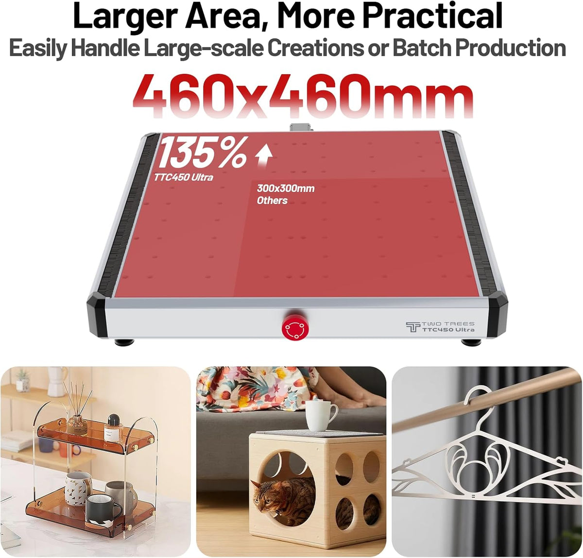 Twotrees TTC450 Ultra 500W CNC freesmachine, schakelbaar tussen CNC en lasergraveermodus, met 3,5 inch touchscreen-controller, CNC-graveermachine voor metaal, aluminium, hout, acryl, MDF