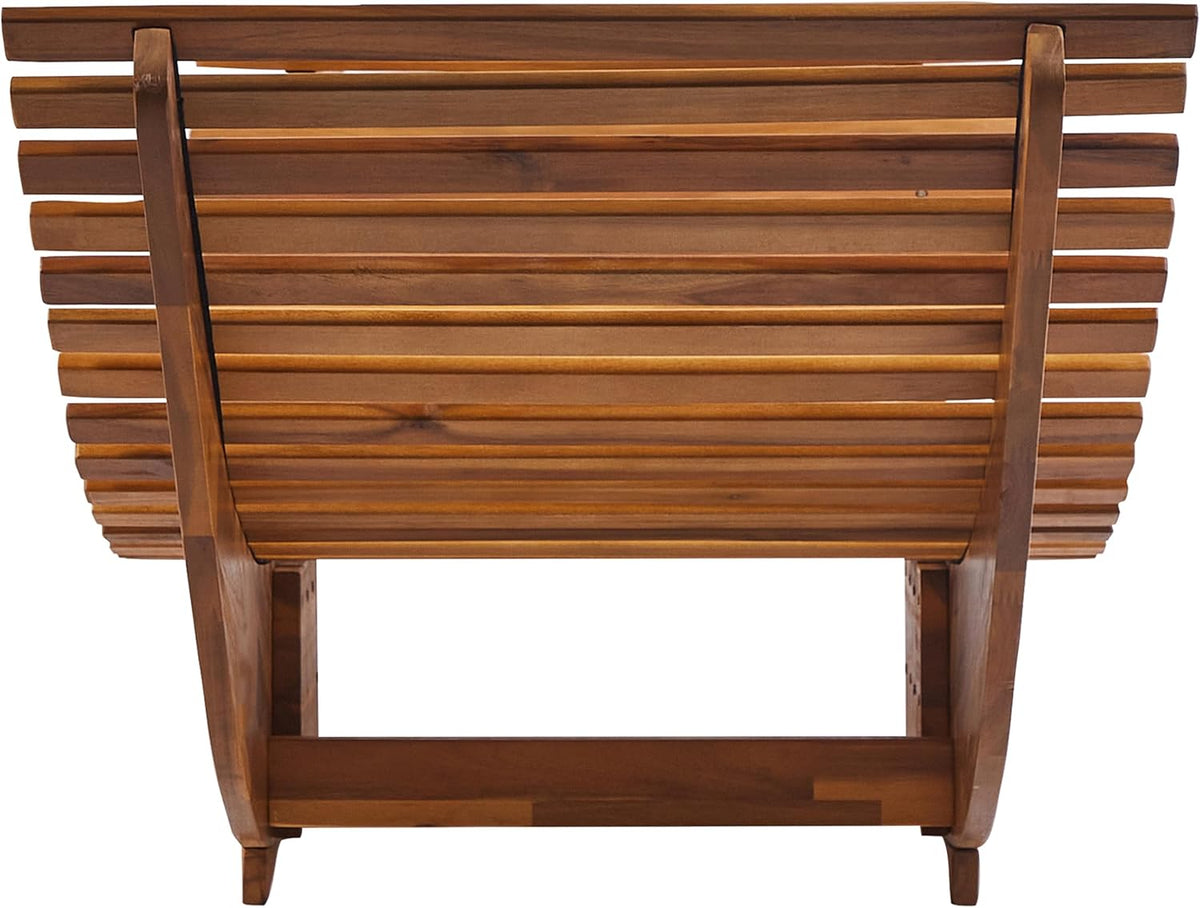 Beliani Outdoor Garden Patio Rocking Chair Sunbed Acacia Wood Natural Brescia II - QUORE