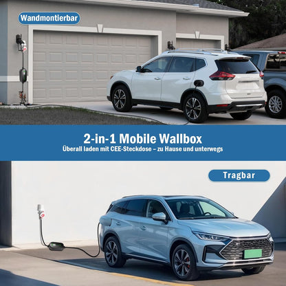 Oplaadkabel type 2 CEE-stekker met instelbaar laadvermogen, EV-oplader en mobiel laadstation/wandbox voor ID.3, ID.4, ID.5, model Y
