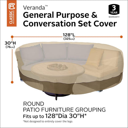 Classic Accessories Veranda 12,8 inch diameter ronde sectional sofa/algemene purpose patio furniture cover