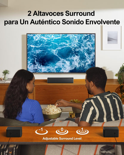 ULTIMEA 5.1 soundbar met subwoofer, soundbar voor tv met Dolby Atmos, thuisbioscoopsysteem met 2 achterluidsprekers, surround sound, app-bediening, instelbare bas, HDMI, Bluetooth, Poseidon D60