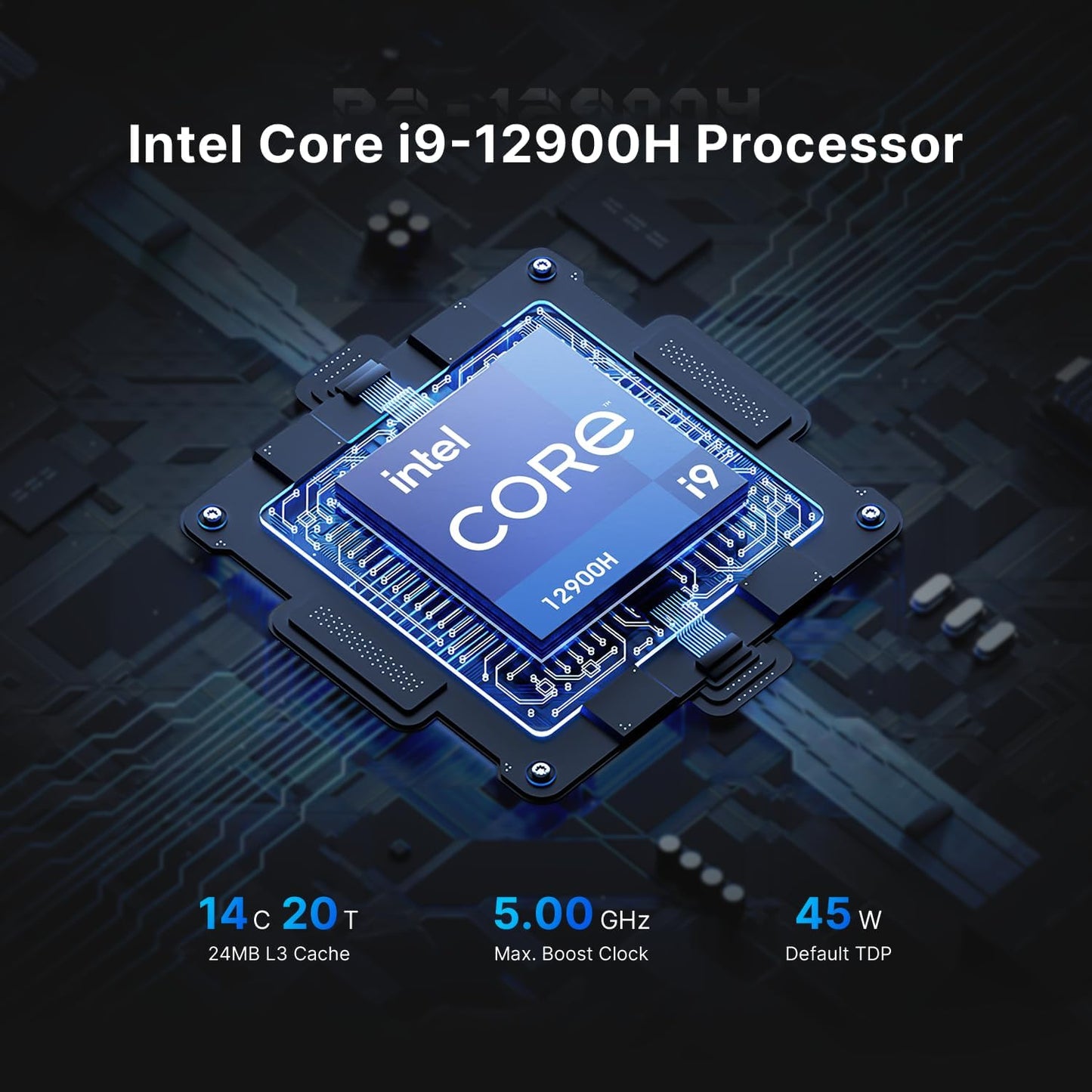 BOSGAME P2 Pro Mini-pc, Intel Core i9-12900H processor tot 5,0 GHz, Windows 11 Pro mini-computer, 32 GB DDR5 RAM, 1 TB PCIe 4.0 SSD Business Mini-desktop-pc, HDMI/WiFi 6/BT5.2/WOL/Auto Power On
