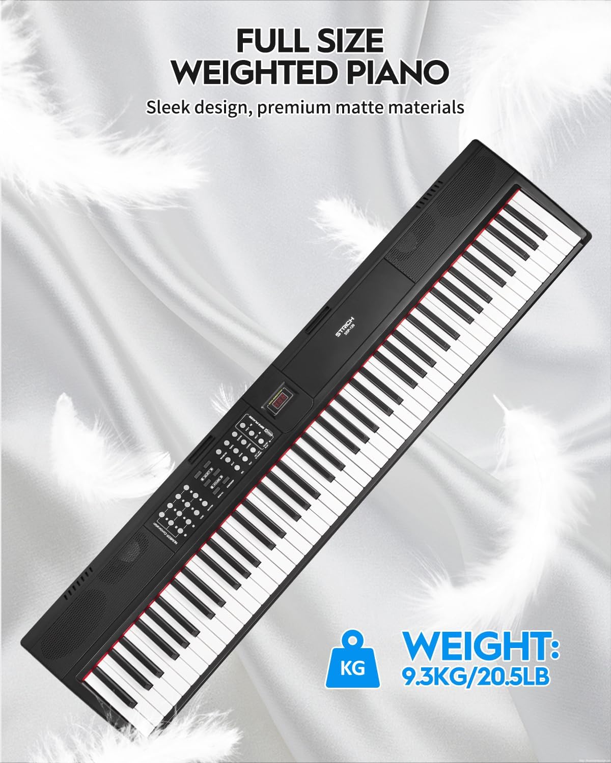 Digitale Piano Zwart – Keyboard – Elektrische Piano – 88-Toetsen Keyboard – Pianotoetsenbord – 88 Volledig Gewogen Hameractie Toetsen – Dubbele 15W Luidsprekers